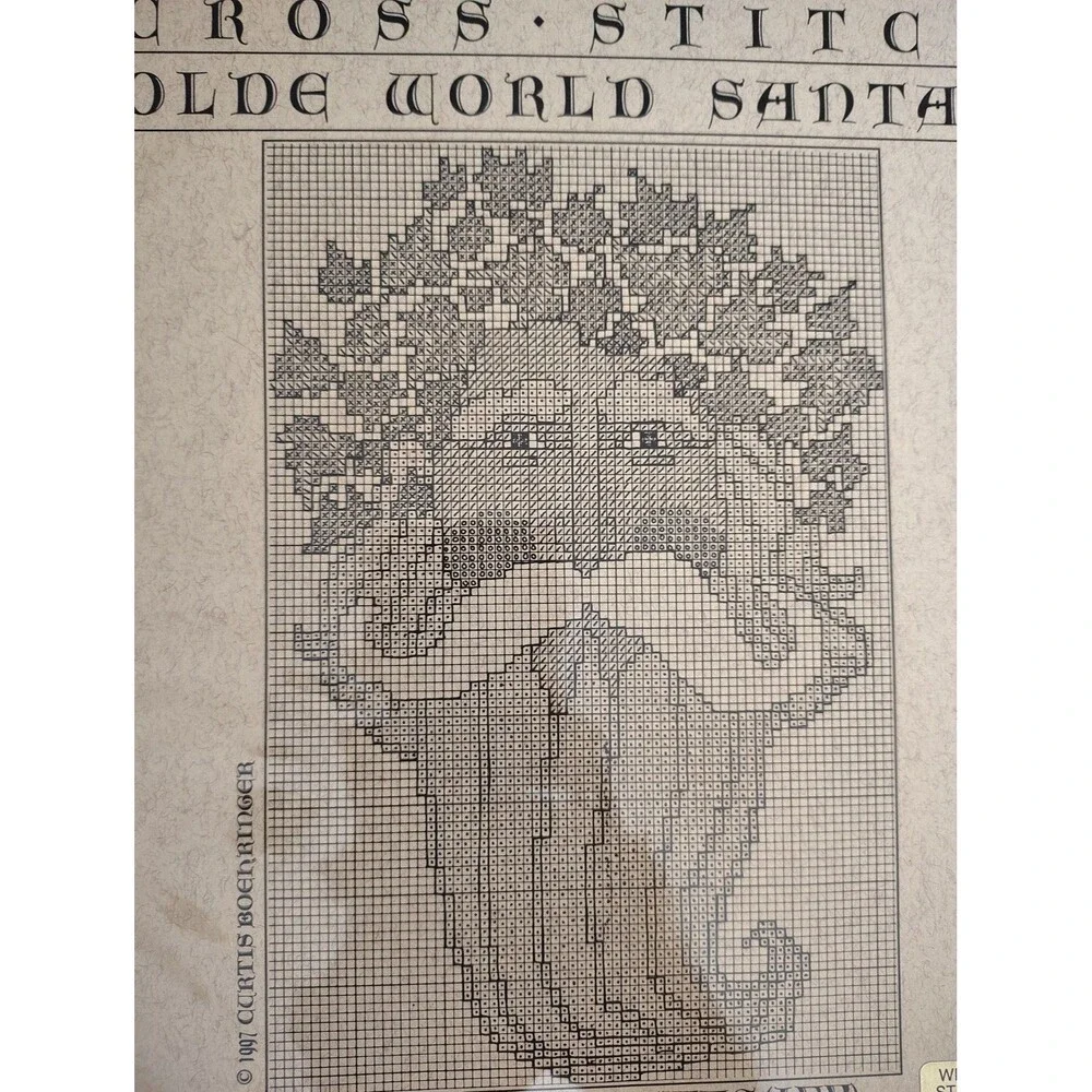 Curtis Boehringer Olde World Santas FATHER CHRISTMAS IVY Cross Stitch Pattern...